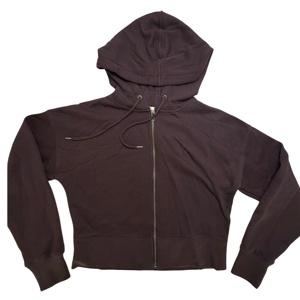 Universal Thread Brown Full Zip Cropped Hoodie Sweatshirt Small